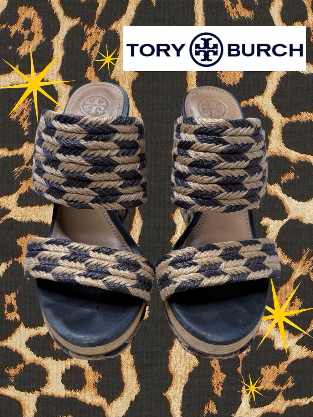 TORY BURCH | Lola Two-Tone Braided Platform Heels | Fair Cond. | Women’s Size 8